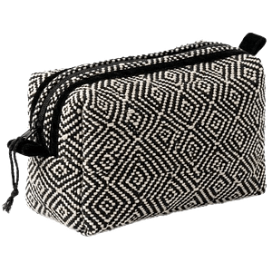 bianco nero a rombi Beauty Case in tessuto artigianale Made By Sardinia