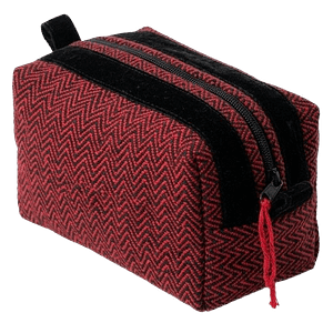 rosso nero a rombi Beauty Case in tessuto artigianale Made By Sardinia
