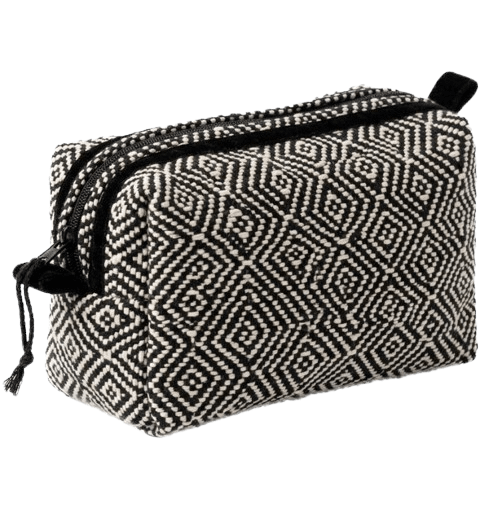 bianco nero a rombi Beauty Case in tessuto artigianale Made By Sardinia