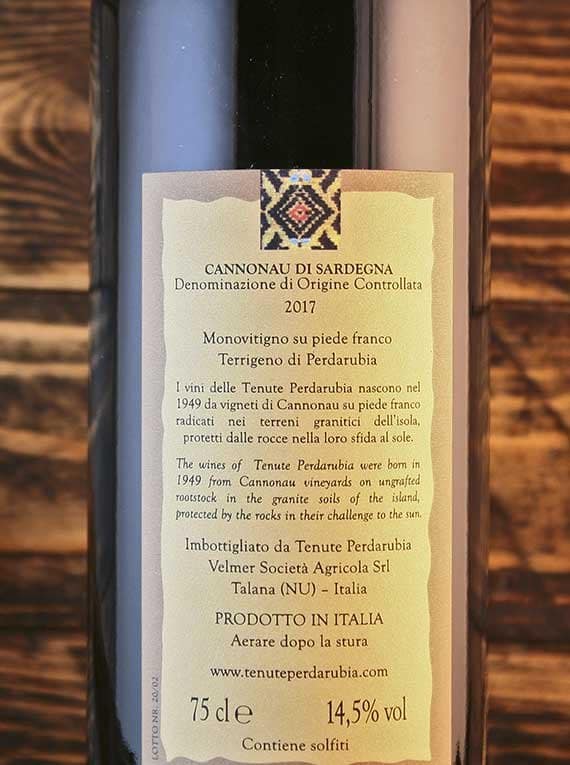 Cannonau di Sardegna DOC 03 Cannonau di Sardegna DOC Perda Rubia